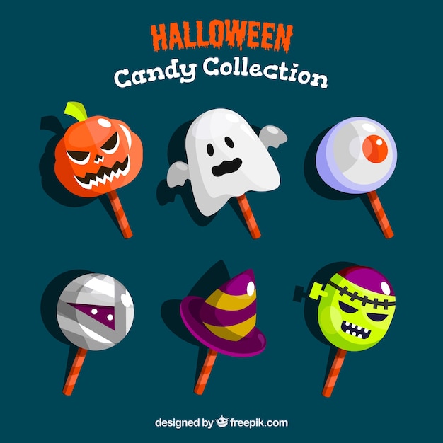 Free vector pack of halloween lollipops