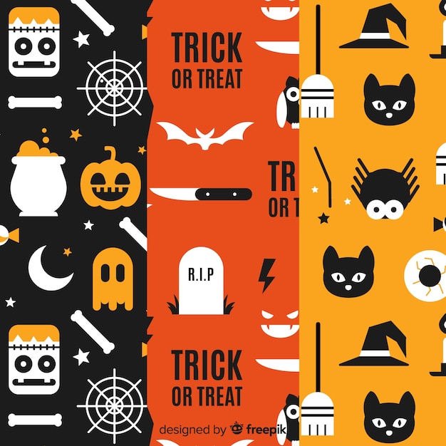 Free vector pack of halloween patterns