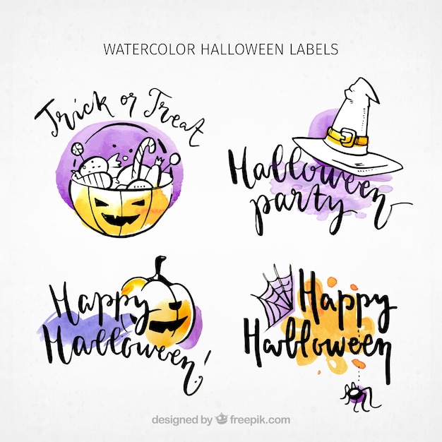 Pack halloween stickers with sketches