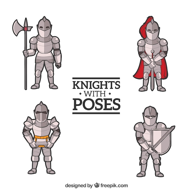 Free vector pack of hand-drawn armor