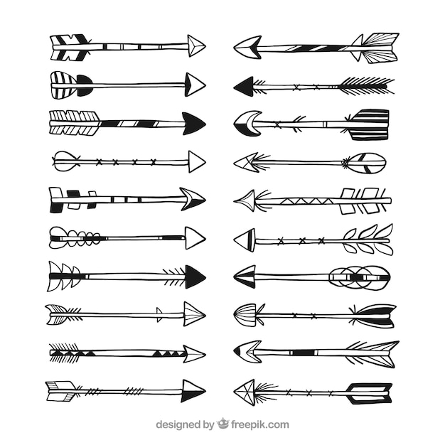 Free vector pack of hand-drawn arrows