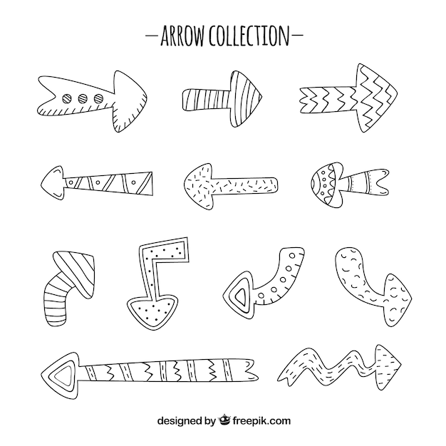 Free vector pack of hand-drawn arrows