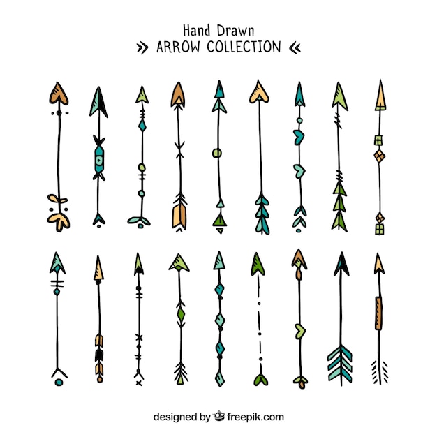 Free vector pack of hand-drawn arrows