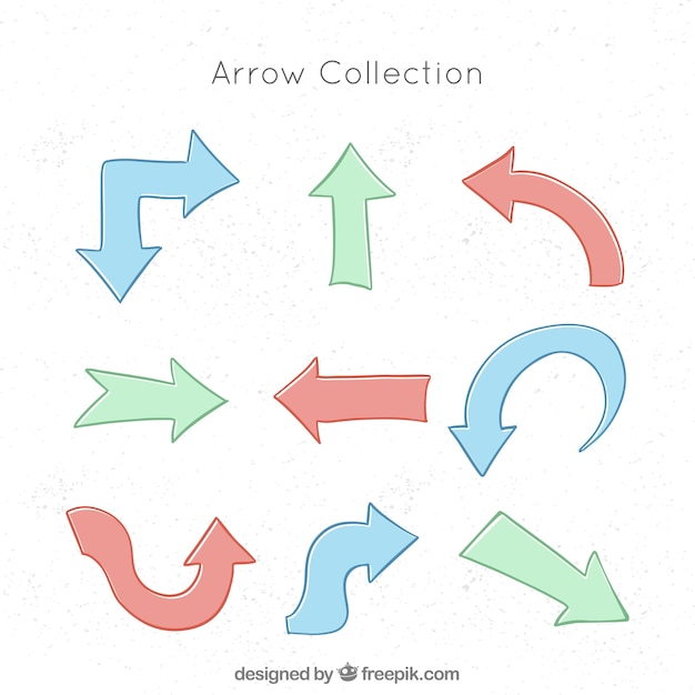 Free vector pack of hand-drawn arrows