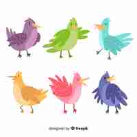 Free vector pack of hand drawn birds