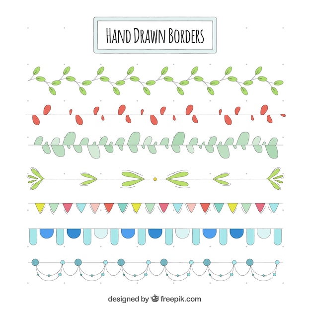 Pack of hand-drawn decorative borders