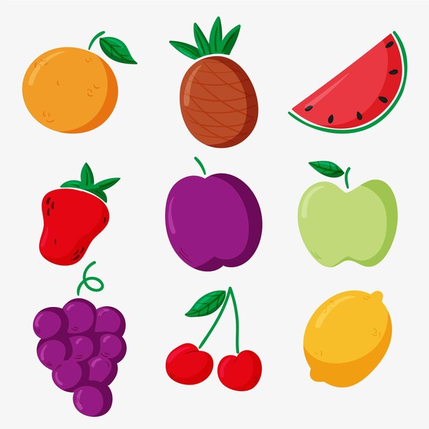 手描きのおいしい果物のパック