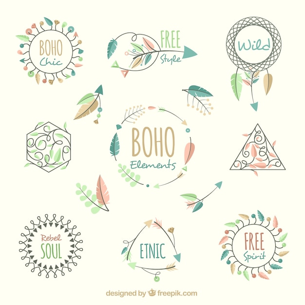 Free vector pack of hand drawn ethnic ornaments