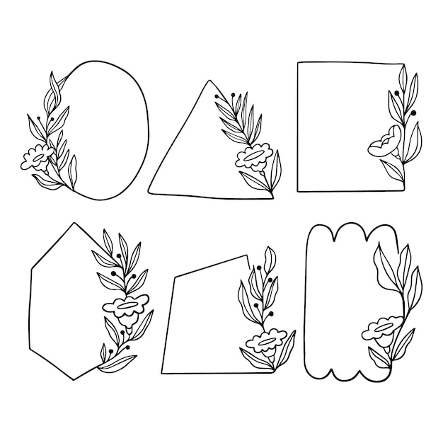 Free vector pack of hand drawn floral frames