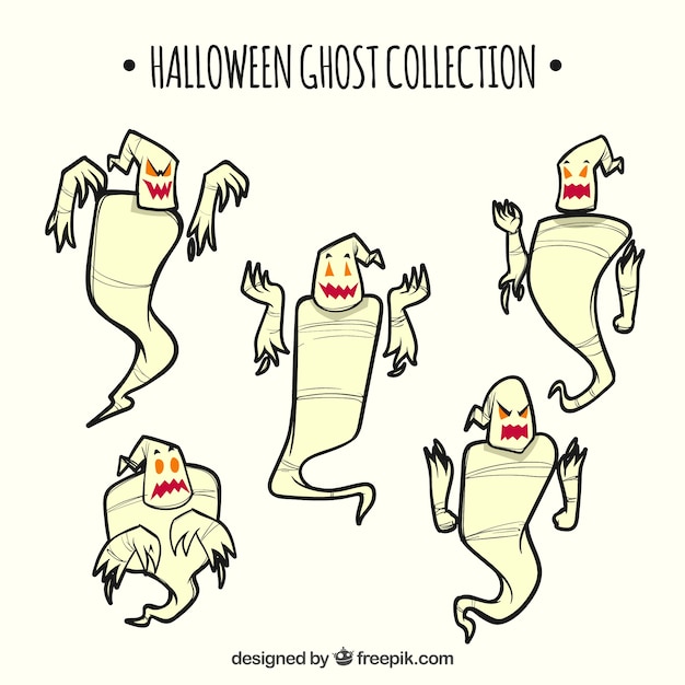 Pack of hand drawn ghosts