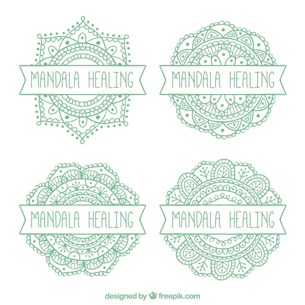 Free vector pack of hand drawn mandalas