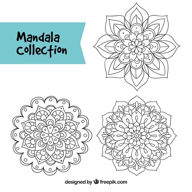 Pack of hand drawn mandalas 