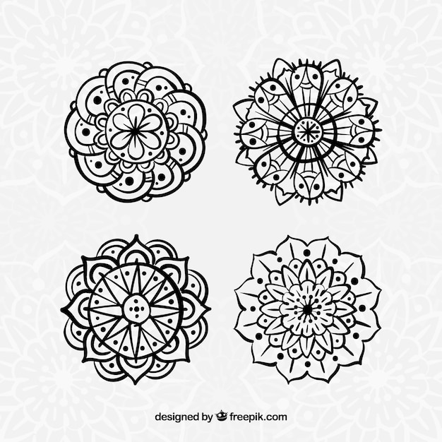 Pack of hand drawn mandalas