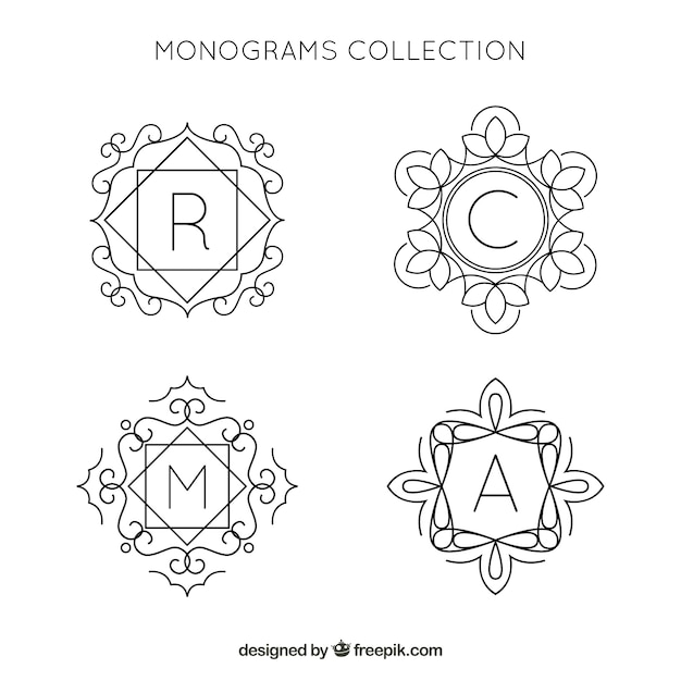 Pack of hand drawn monograms 