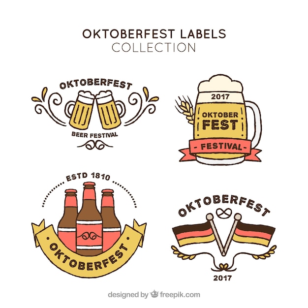 Пакет рисованных наклеек oktoberfest