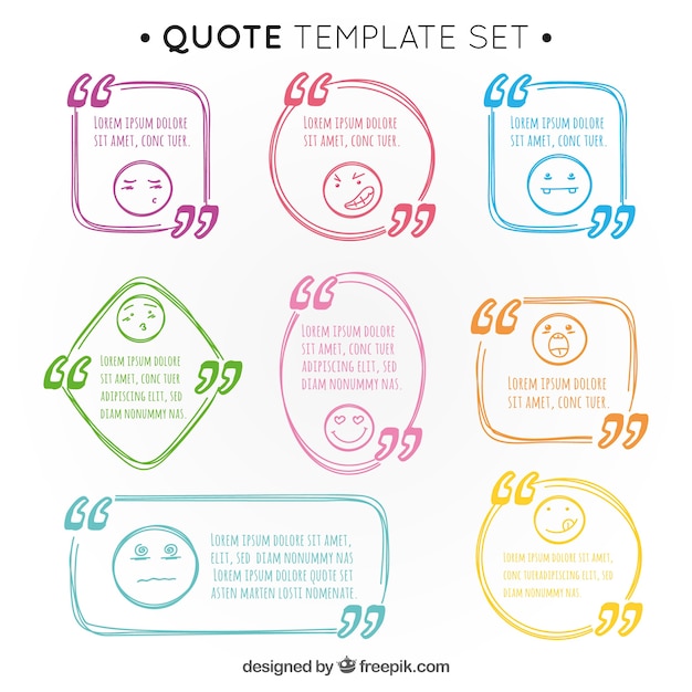 Free vector pack of hand drawn quotations