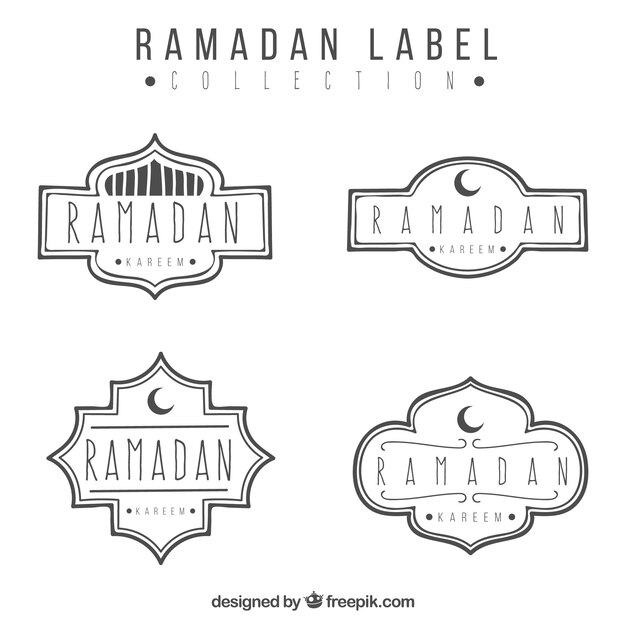 Pack of hand drawn ramadan kareem stickers