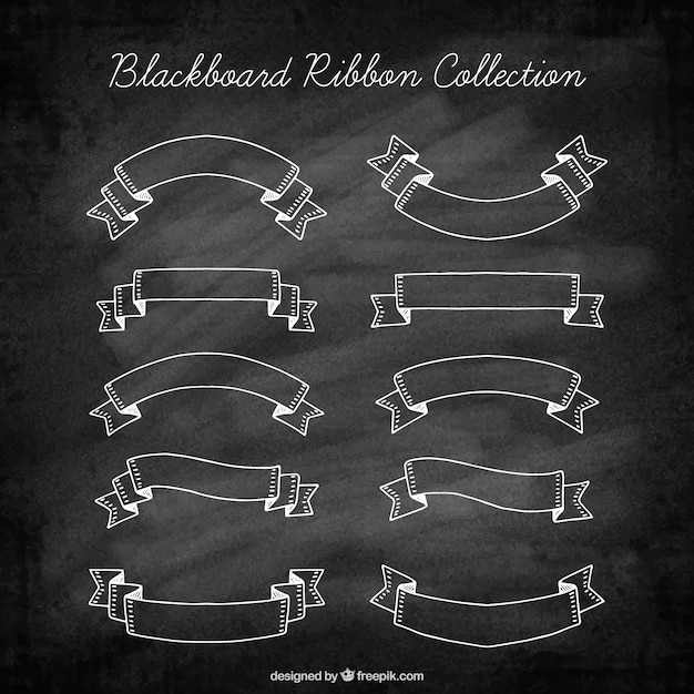 Free vector pack of hand drawn ribbons in vintage style