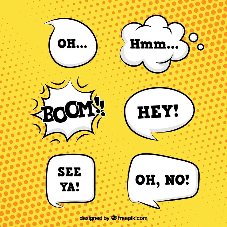 Free Vector pack of hand drawn speech bubbles in comic style