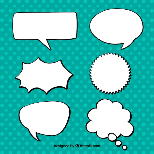 Free vector pack of hand drawn speech bubbles