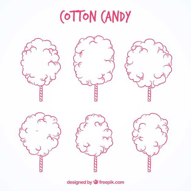 Free vector pack of hand drawn sugar cottons