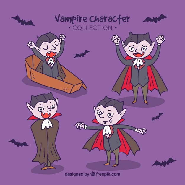 Пакет рисованных вампиров