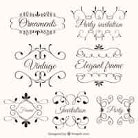Free vector pack of hand-drawn vintage borders