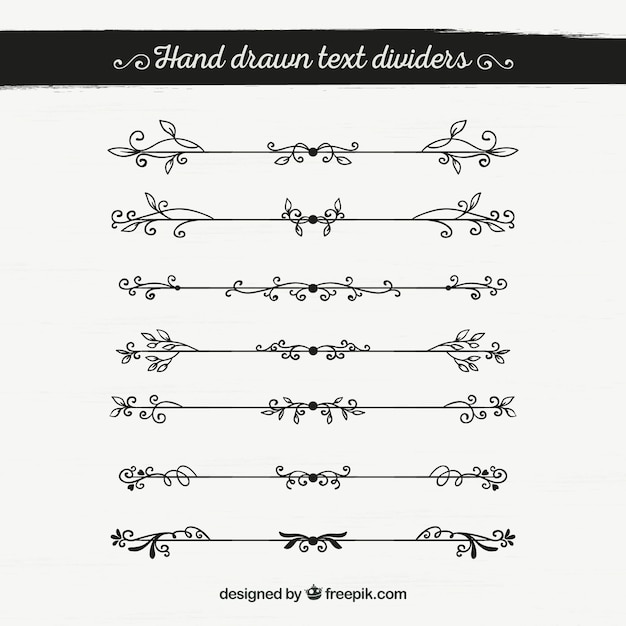 Free vector pack of hand drawn vintage ornamental borders