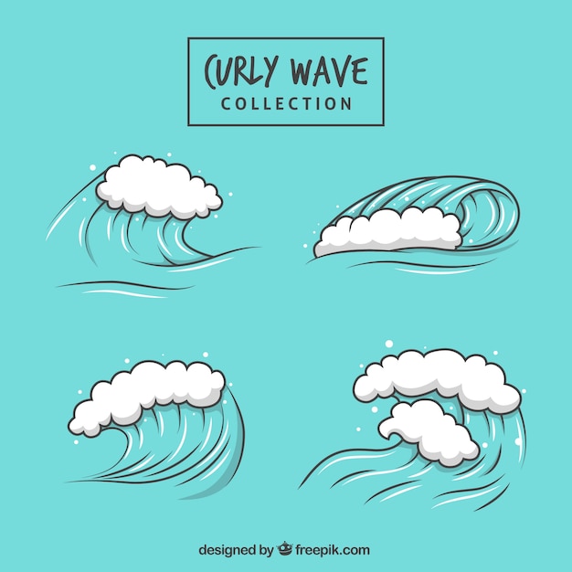 Free vector pack of hand drawn waves