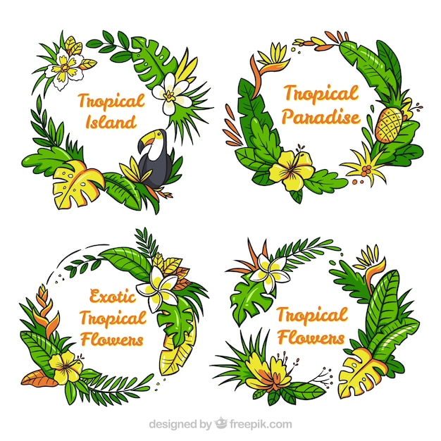 Pack of hand-drawn wreaths