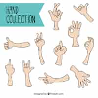 Free vector pack of hands with several signs