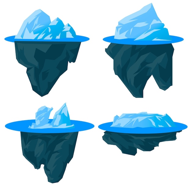 Free vector pack of icebergs