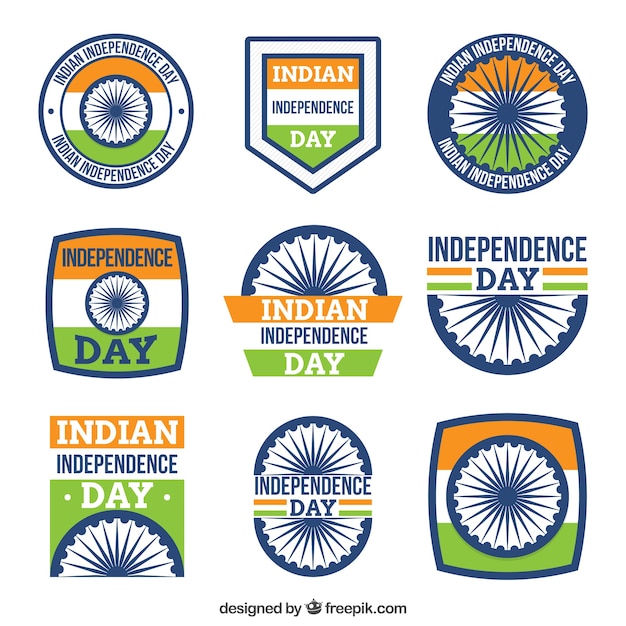 Pack of india retro independence day insignia