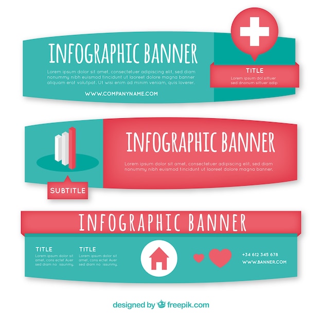 Free vector pack of infographic banners