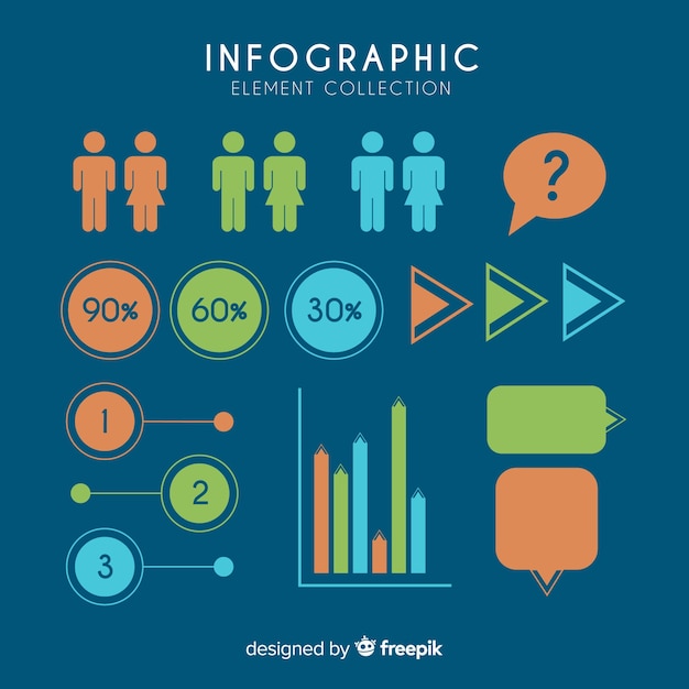 Vettore gratuito confezione di elementi infographic