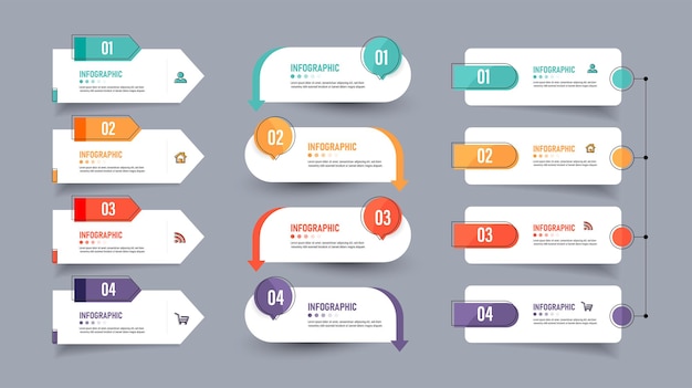 Pack of infographics element template