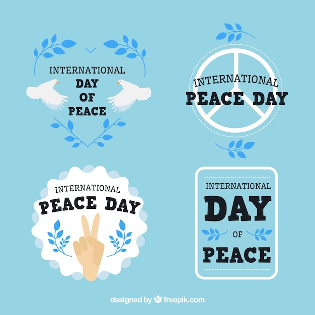 Free vector pack of labels for peace