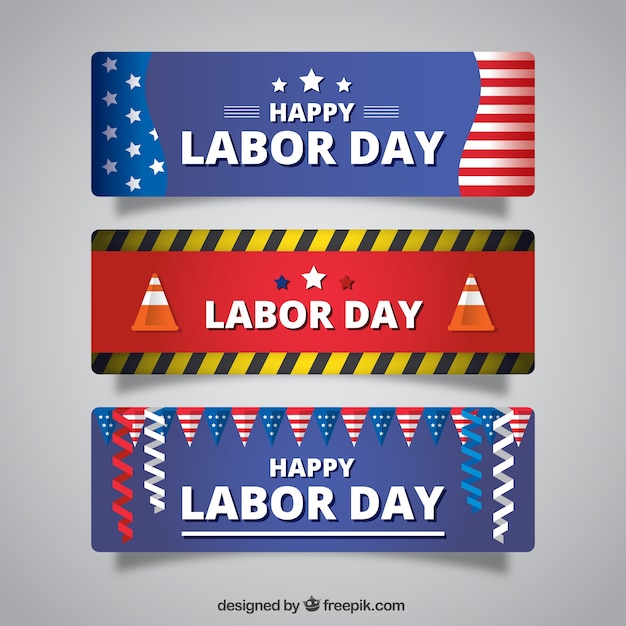 Free vector pack of labor day banners