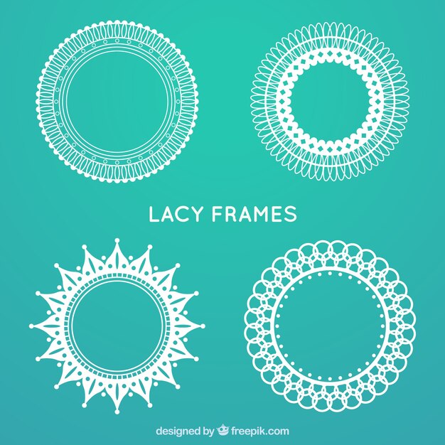 Pack of lace round frames