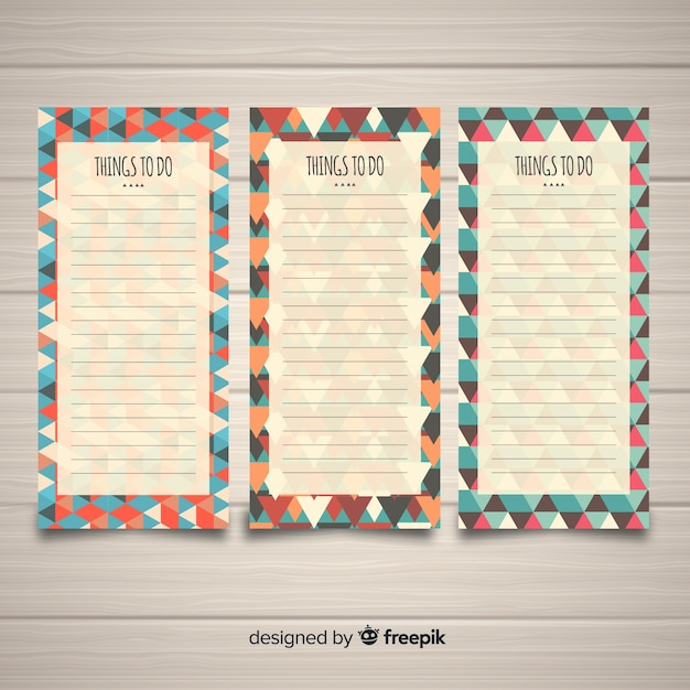 Free vector pack of to do lists