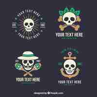 Free vector pack of logos with skulls