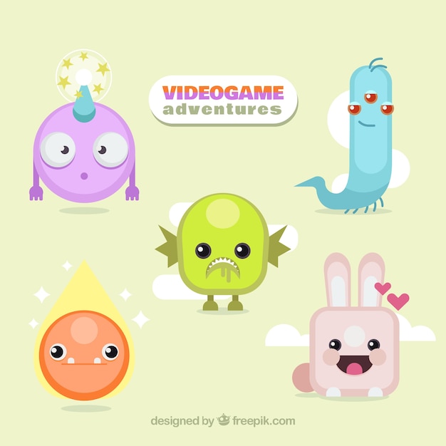 Free vector pack of lovely monsters