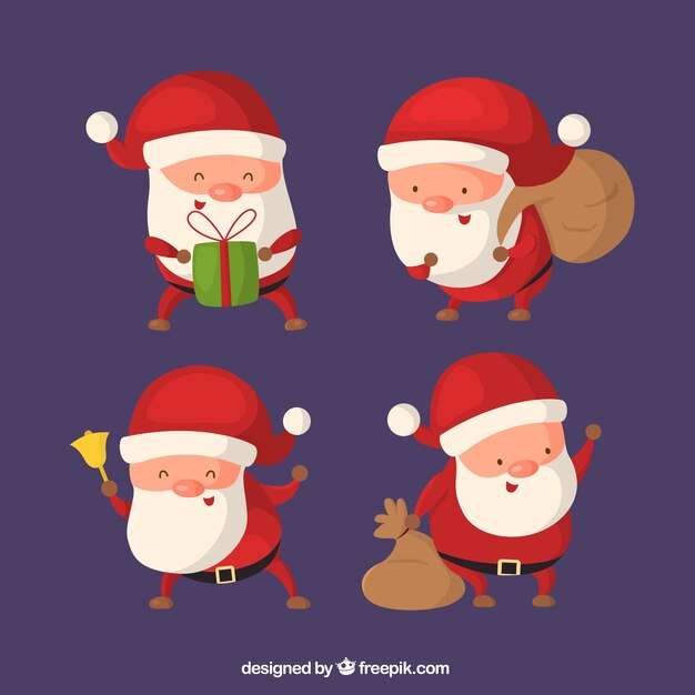 Pack of lovely santa claus characters
