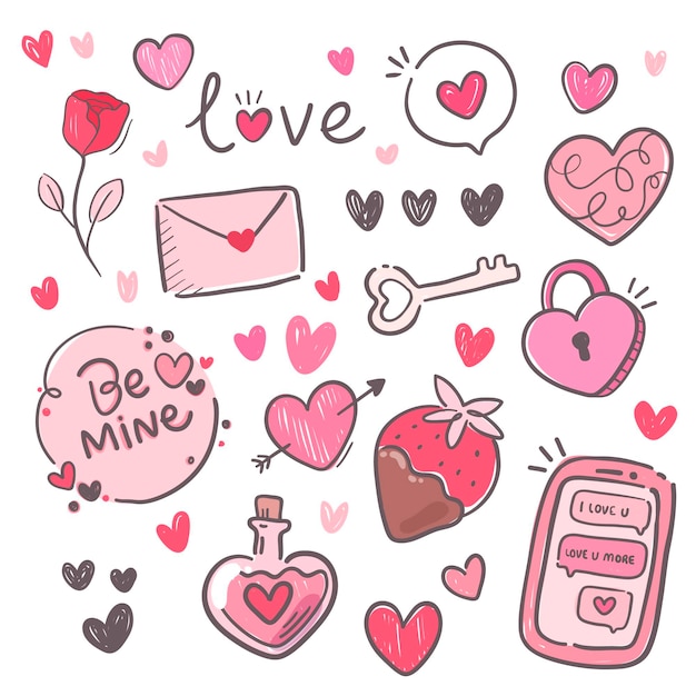 Free vector pack of lovely valentine's day elements