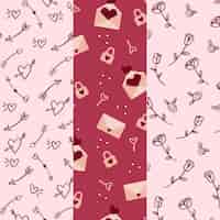 Free vector pack of lovely valentine's day pattern