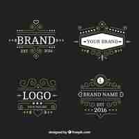 Free vector pack of luxurious logos in victorian style