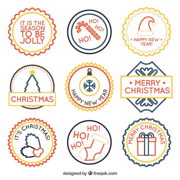 Pack of minimalist christmas stickers