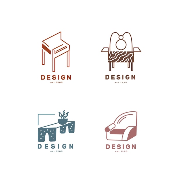 Пакет минималистичных мебельных логотипов