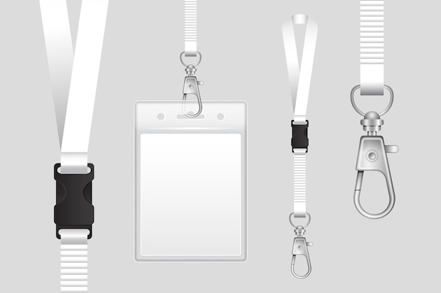 Pack of minimalist realistic id card stationery