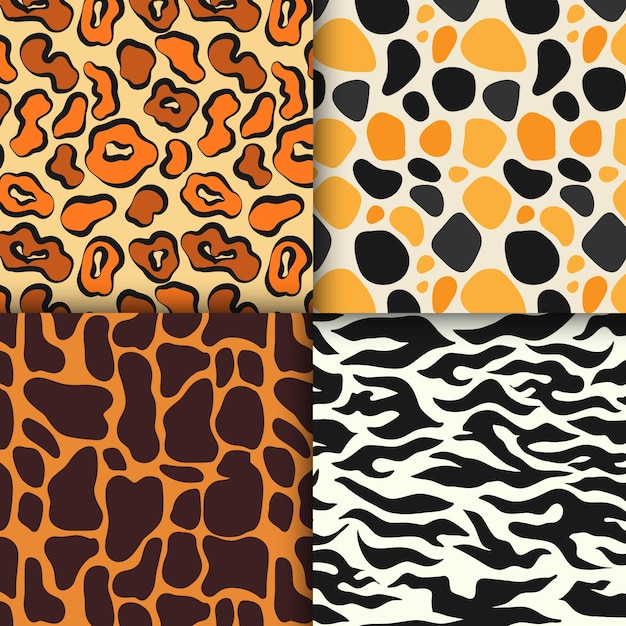 Free vector pack of modern animal print patterns